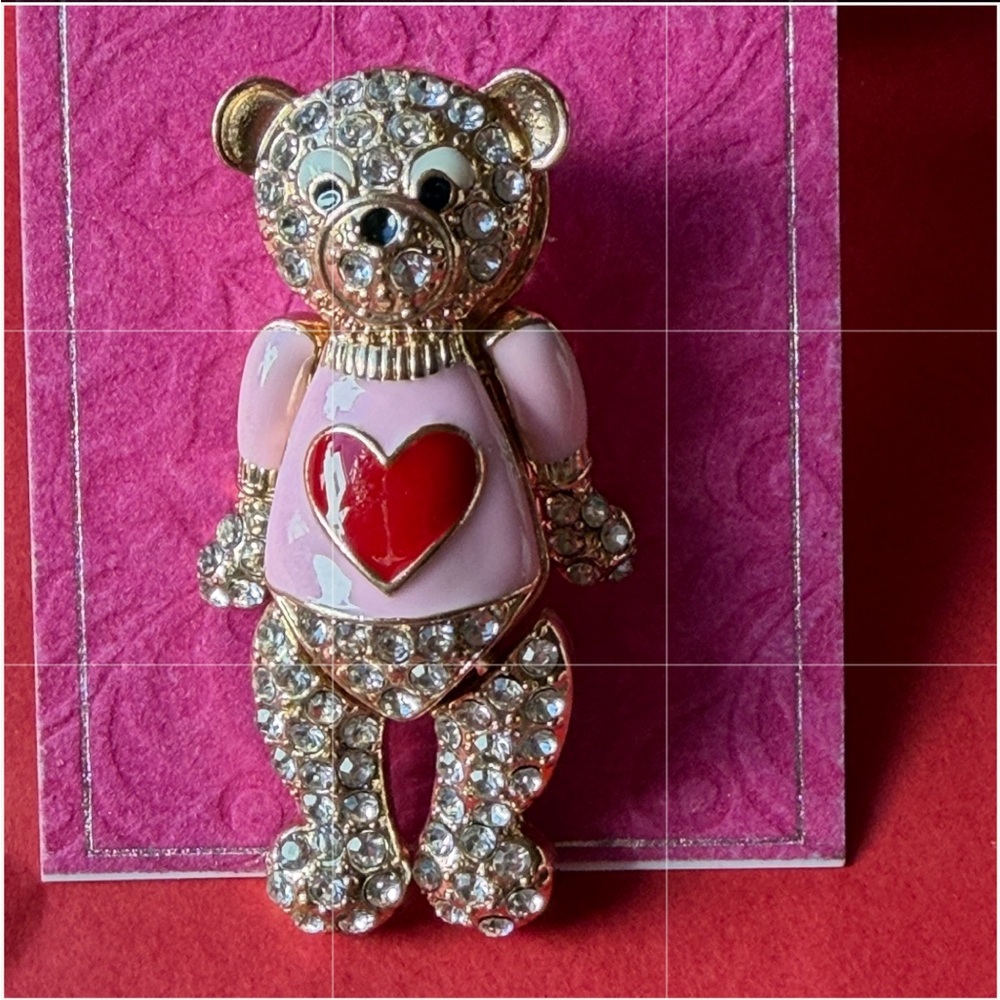 🧸❤️🧸HOLIDAY LANE SPARKLING TEDDY BEAR BROOCH 🧸 NWT 🧸❤️🧸 - Picture 15 of 16